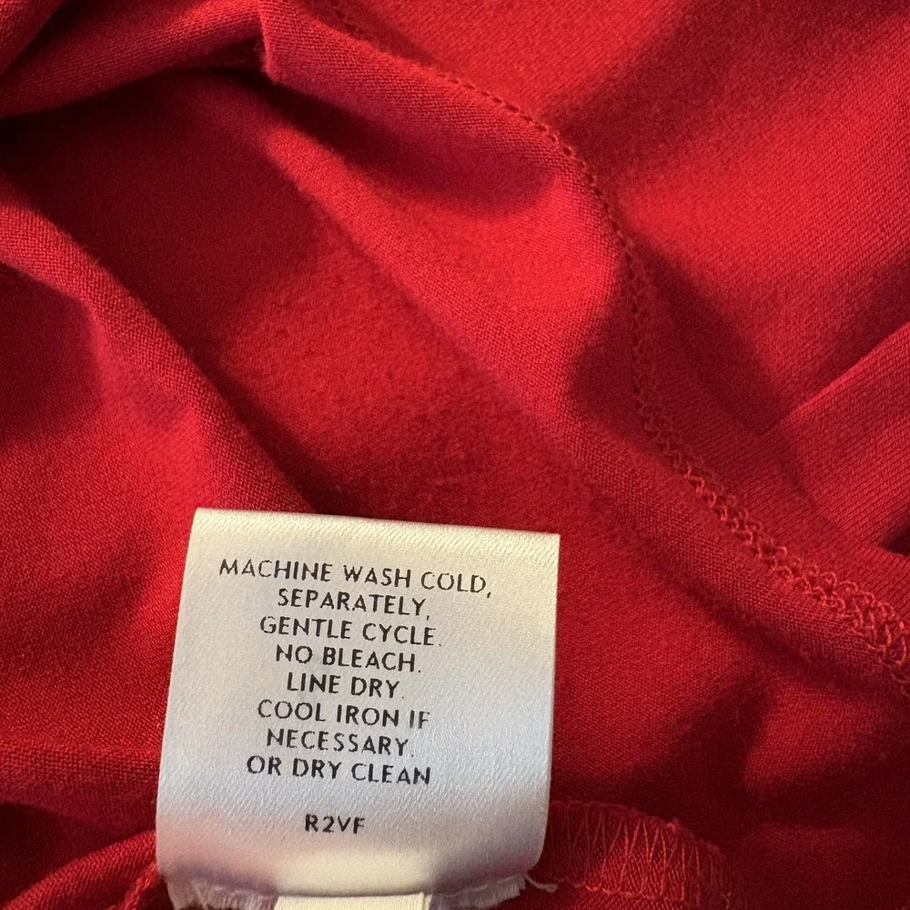 Eileen Fisher Long Sleeve Stretch Knit Top Red Size S Classic Minimalist Capsule